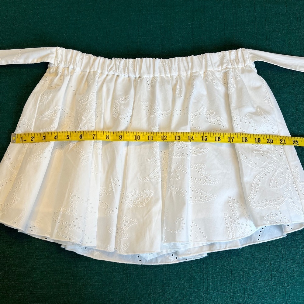 NWT - ZARA EYELET FLORAL MINI SKORT WITH ATTACHED TIE - Picture 6 of 11